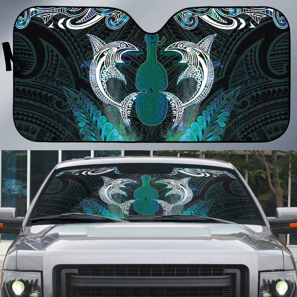 New Zealand Kotiate Weapon Auto Sun Shade Aotearoa Mango Paua Shell Maori Pattern