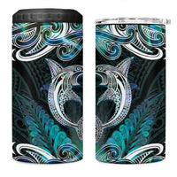 New Zealand Kotiate Weapon 4 in 1 Can Cooler Tumbler Aotearoa Mango Paua Shell Maori Pattern