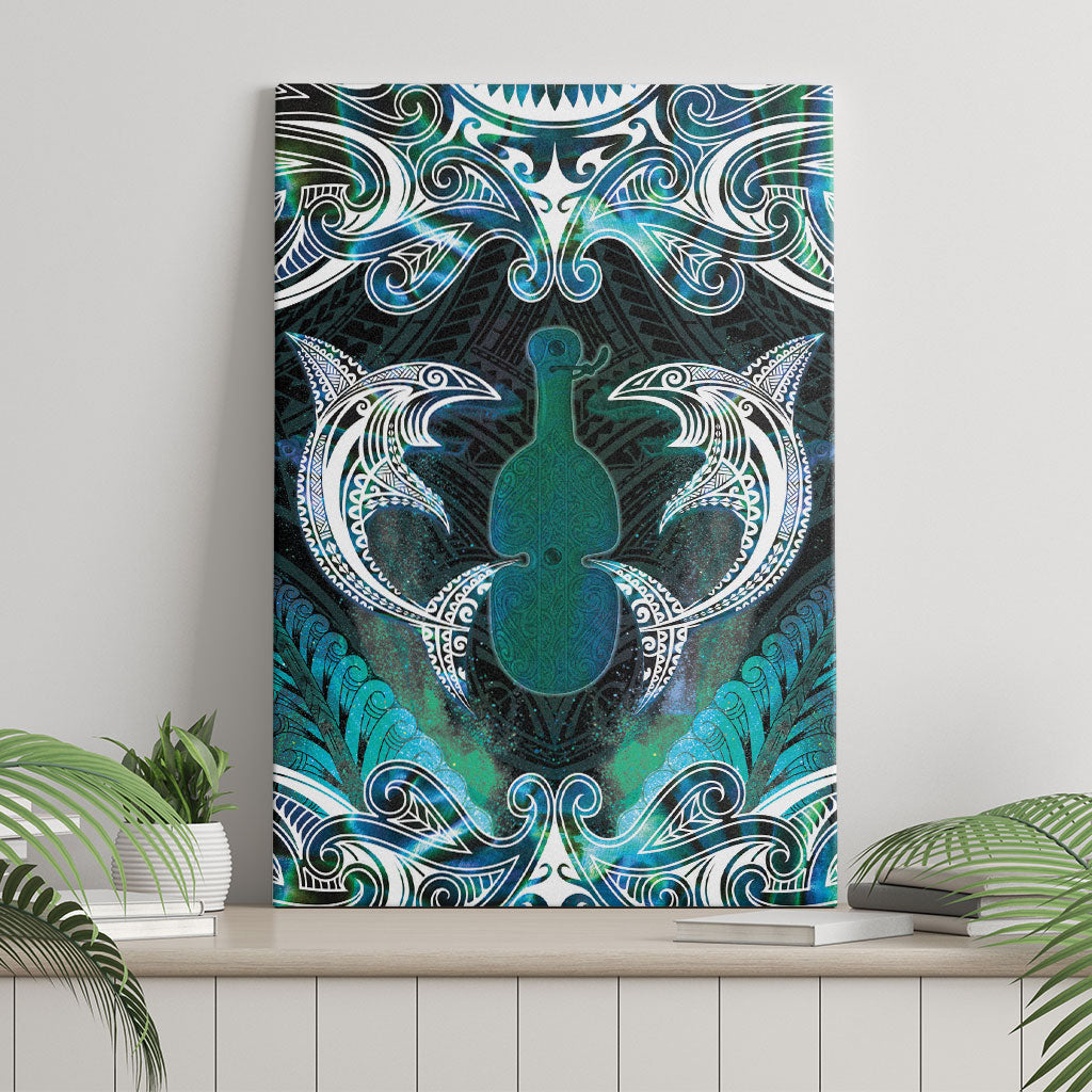 New Zealand Kotiate Weapon Canvas Wall Art Aotearoa Mango Paua Shell Maori Pattern