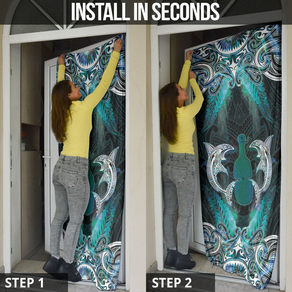 New Zealand Kotiate Weapon Door Cover Aotearoa Mango Paua Shell Maori Pattern