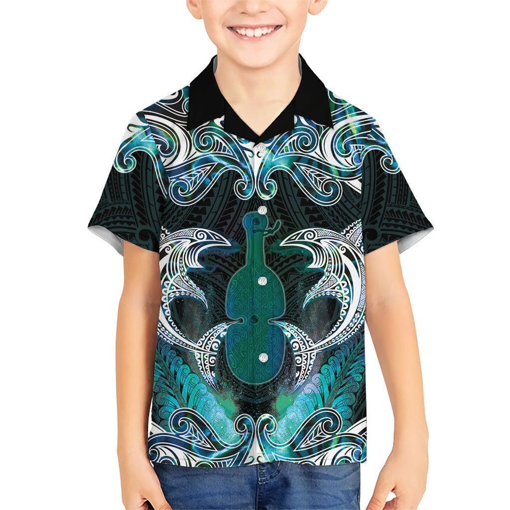 New Zealand Kotiate Weapon Family Matching Off The Shoulder Long Sleeve Dress and Hawaiian Shirt Aotearoa Mango Paua Shell Maori Pattern