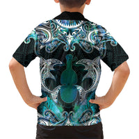 New Zealand Kotiate Weapon Family Matching Summer Maxi Dress and Hawaiian Shirt Aotearoa Mango Paua Shell Maori Pattern
