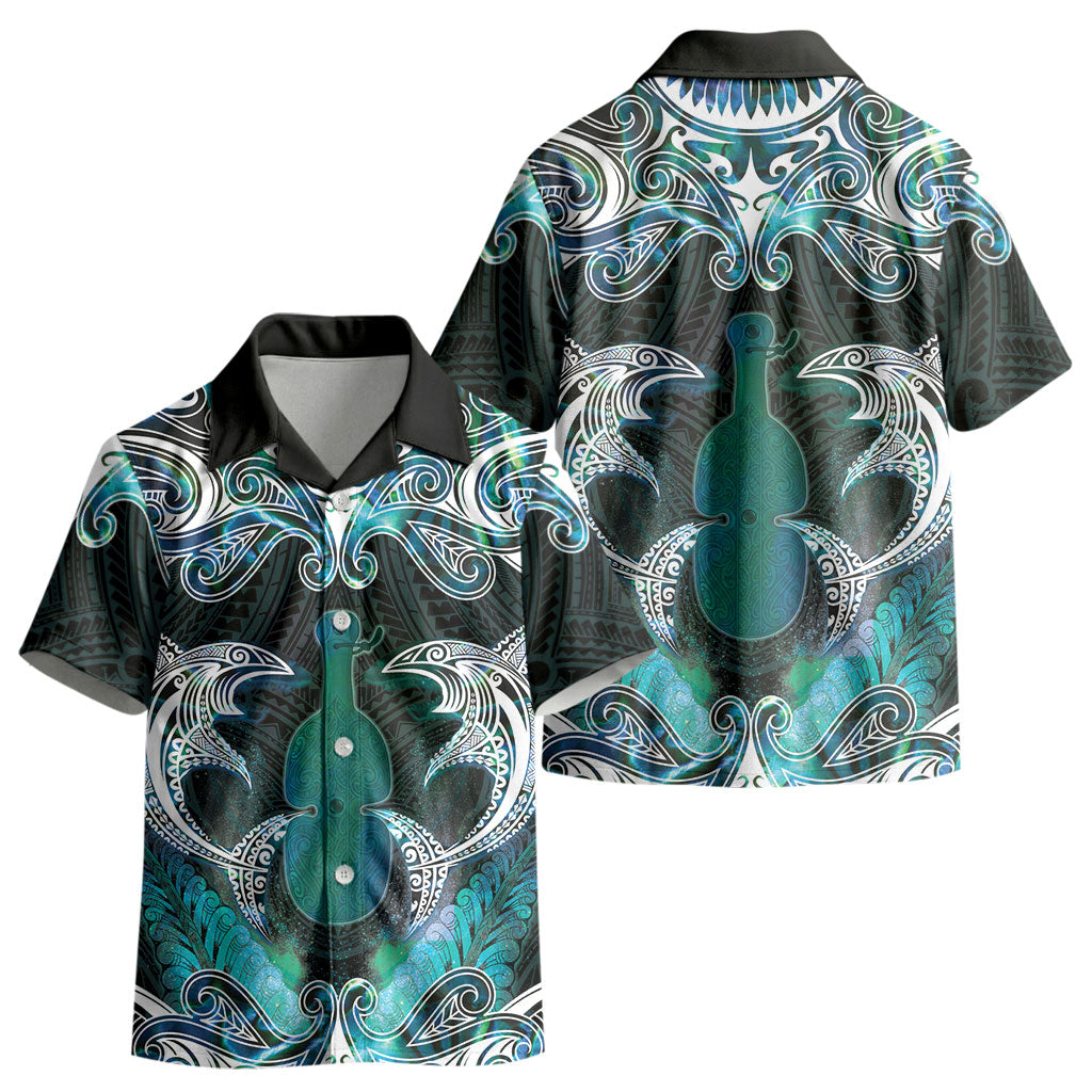 New Zealand Kotiate Weapon Kid Hawaiian Shirt Aotearoa Mango Paua Shell Maori Pattern LT22 - Polynesian Pride