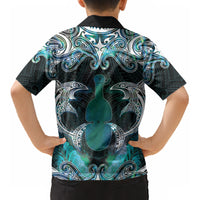 New Zealand Kotiate Weapon Kid Hawaiian Shirt Aotearoa Mango Paua Shell Maori Pattern LT22 - Polynesian Pride
