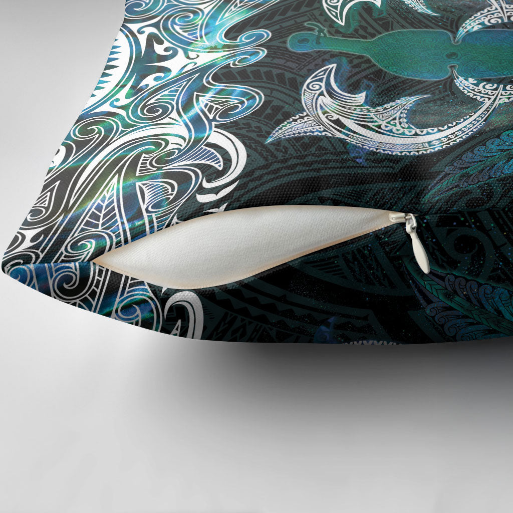 New Zealand Kotiate Weapon Pillow Cover Aotearoa Mango Paua Shell Maori Pattern