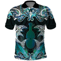 New Zealand Kotiate Weapon Polo Shirt Aotearoa Mango Paua Shell Maori Pattern