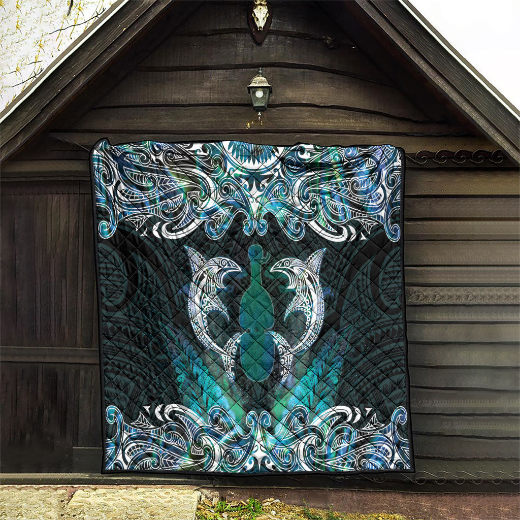 New Zealand Kotiate Weapon Quilt Aotearoa Mango Paua Shell Maori Pattern