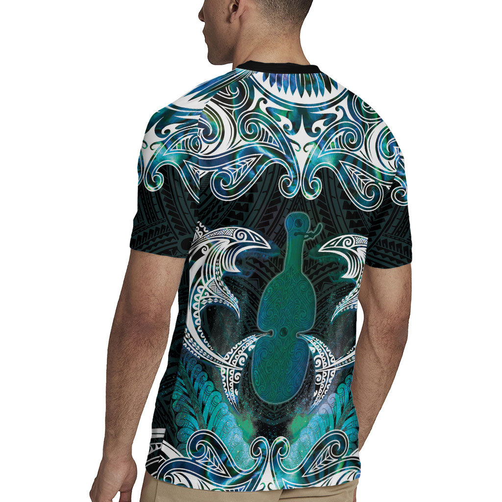 New Zealand Kotiate Weapon Rugby Jersey Aotearoa Mango Paua Shell Maori Pattern