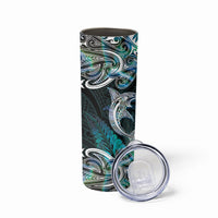 New Zealand Kotiate Weapon Skinny Tumbler Aotearoa Mango Paua Shell Maori Pattern