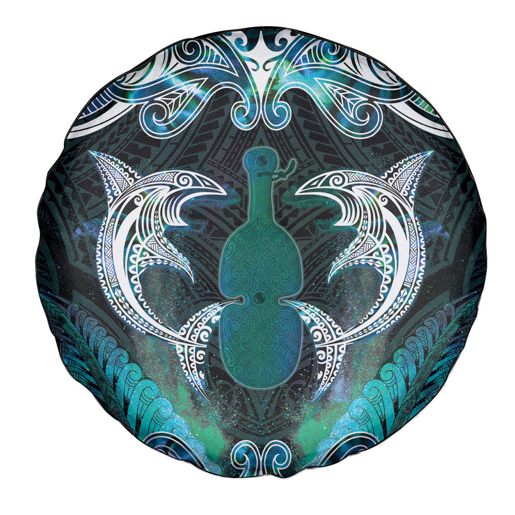 New Zealand Kotiate Weapon Spare Tire Cover Aotearoa Mango Paua Shell Maori Pattern
