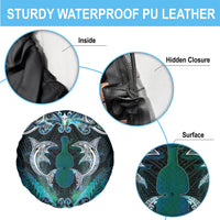New Zealand Kotiate Weapon Spare Tire Cover Aotearoa Mango Paua Shell Maori Pattern