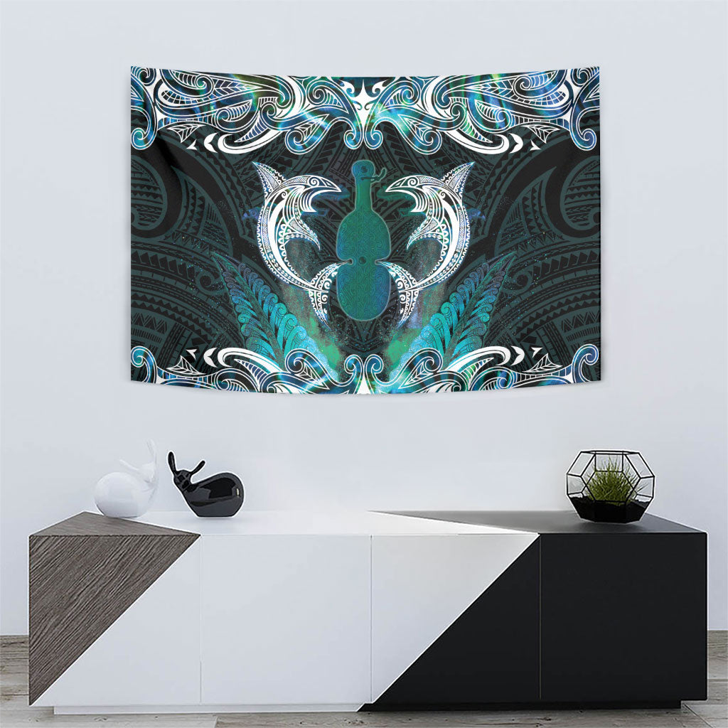 New Zealand Kotiate Weapon Tapestry Aotearoa Mango Paua Shell Maori Pattern