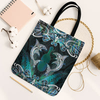 New Zealand Kotiate Weapon Tote Bag Aotearoa Mango Paua Shell Maori Pattern