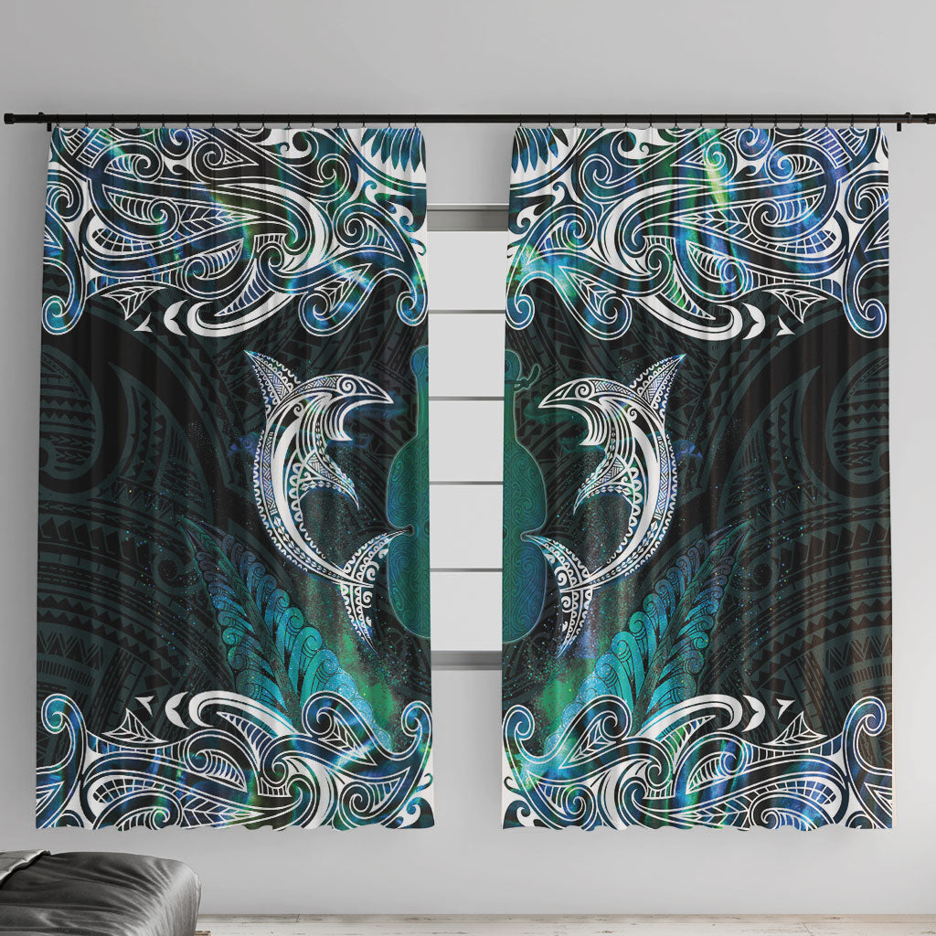 New Zealand Kotiate Weapon Window Curtain Aotearoa Mango Paua Shell Maori Pattern