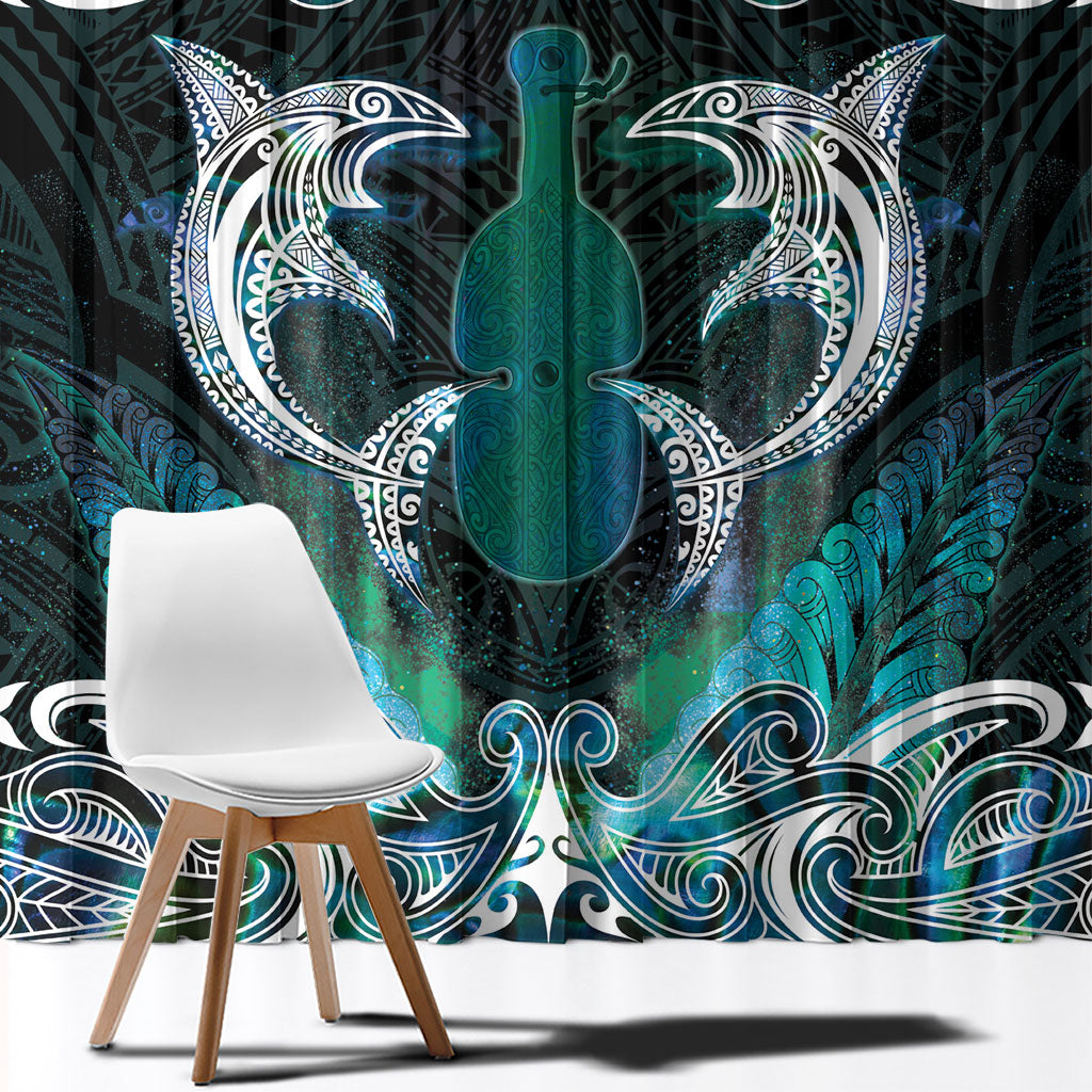 New Zealand Kotiate Weapon Window Curtain Aotearoa Mango Paua Shell Maori Pattern