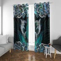 New Zealand Kotiate Weapon Window Curtain Aotearoa Mango Paua Shell Maori Pattern