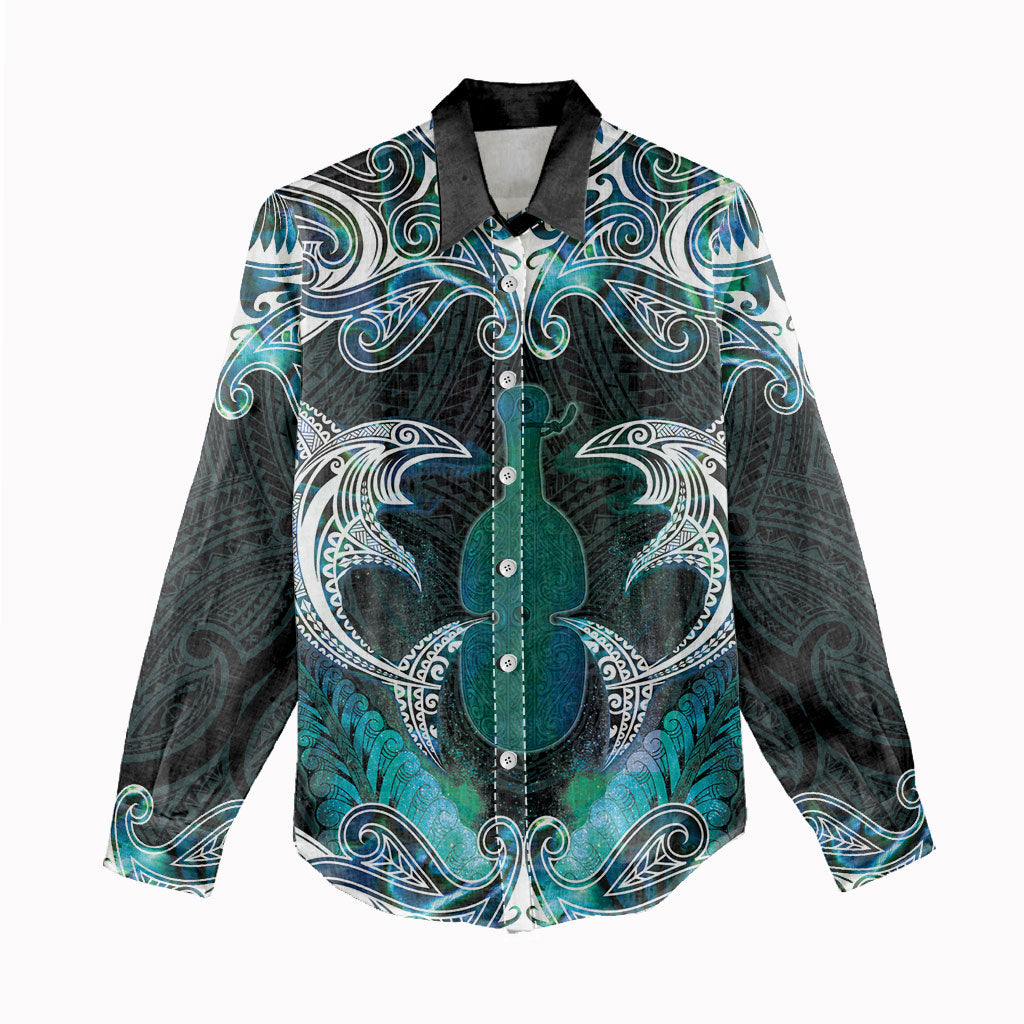 New Zealand Kotiate Weapon Women Casual Shirt Aotearoa Mango Paua Shell Maori Pattern