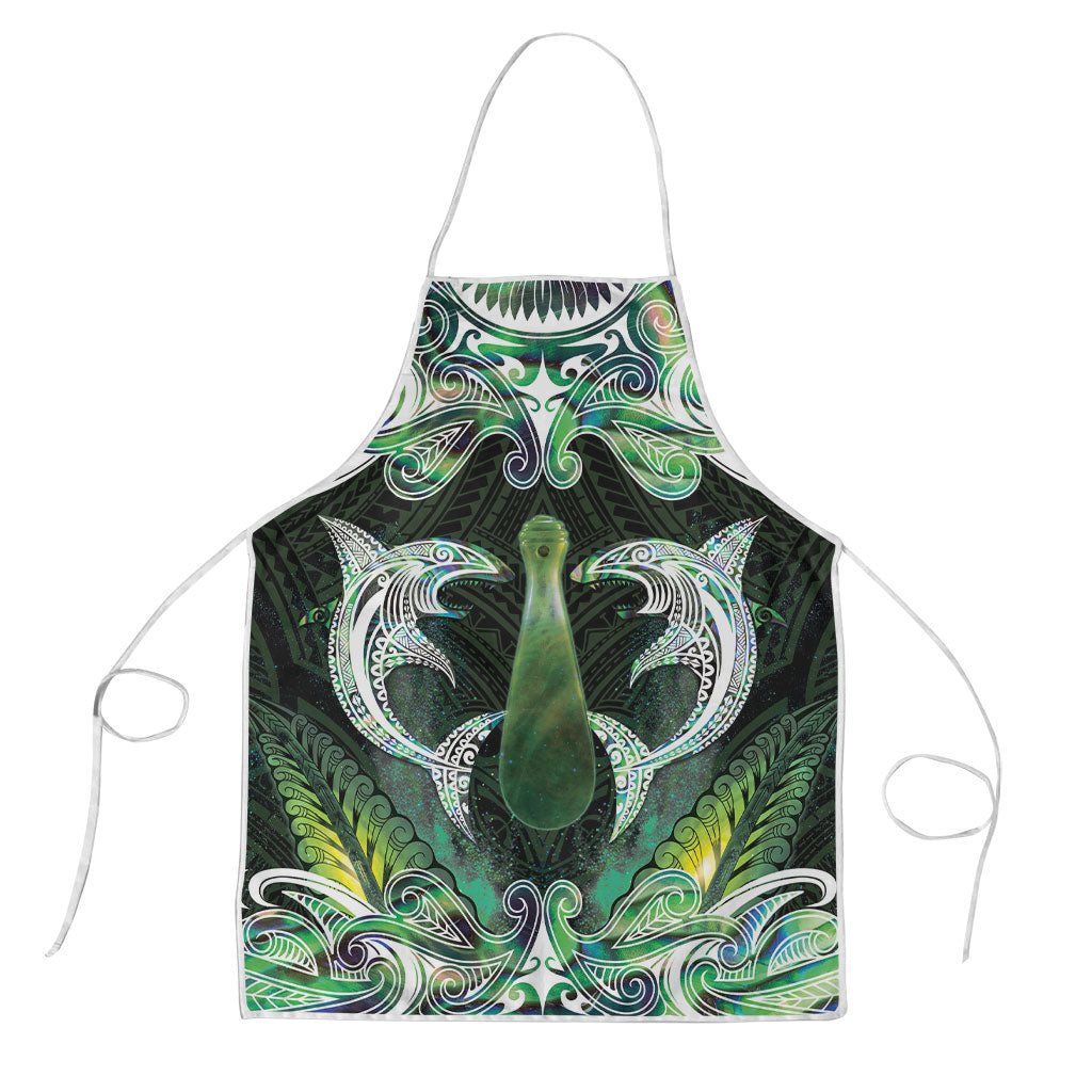 New Zealand Mere Pounamu Weapon Apron Aotearoa Mango Paua Shell Maori Pattern