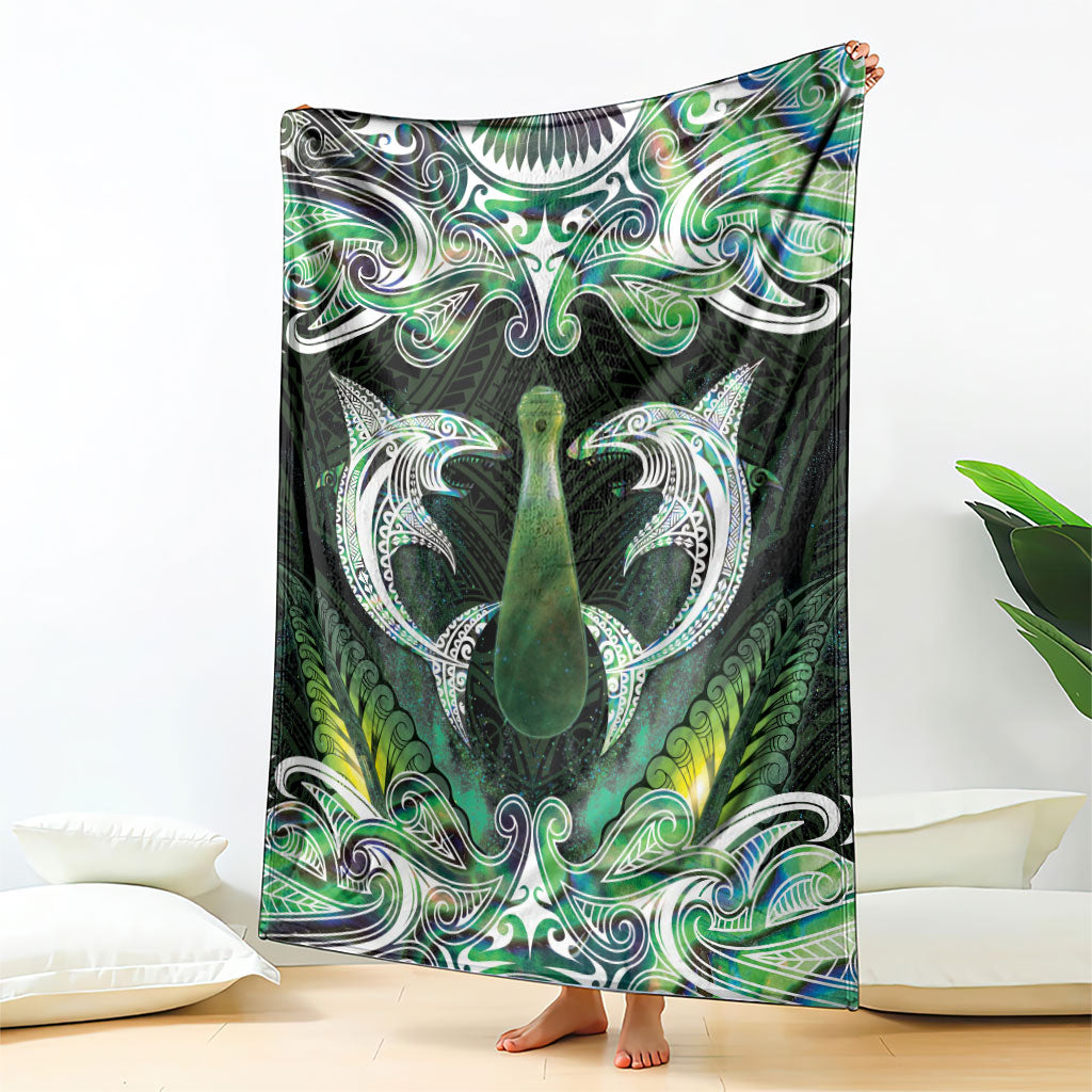 New Zealand Mere Pounamu Weapon Blanket Aotearoa Mango Paua Shell Maori Pattern