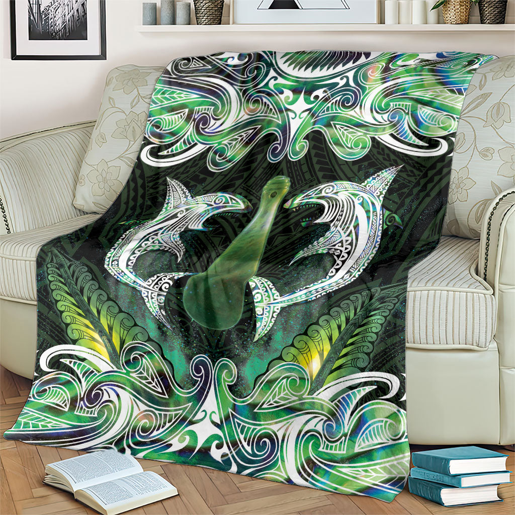 New Zealand Mere Pounamu Weapon Blanket Aotearoa Mango Paua Shell Maori Pattern