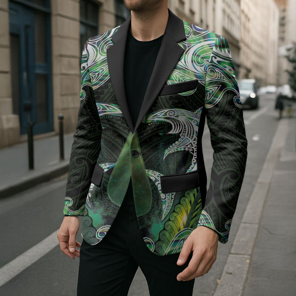 New Zealand Mere Pounamu Weapon Blazer Aotearoa Mango Paua Shell Maori Pattern