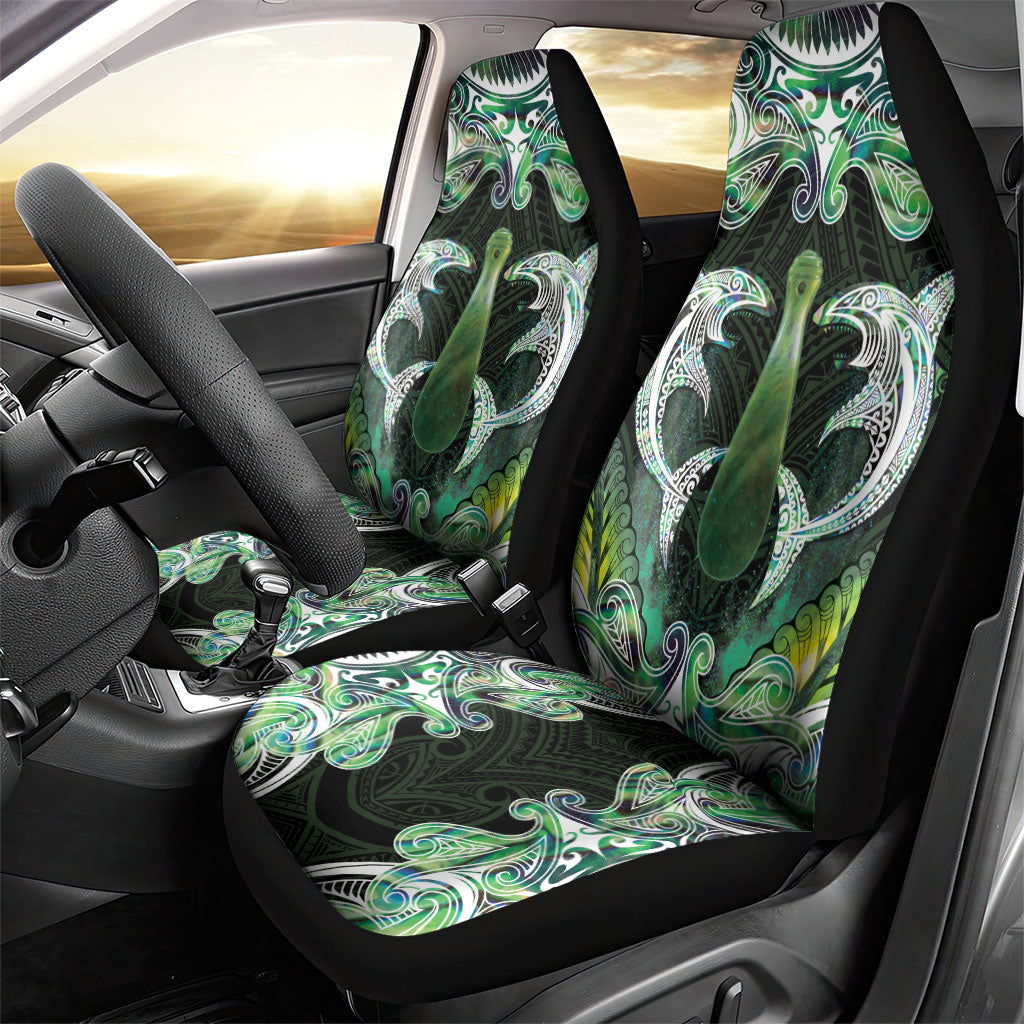 New Zealand Mere Pounamu Weapon Car Seat Cover Aotearoa Mango Paua Shell Maori Pattern