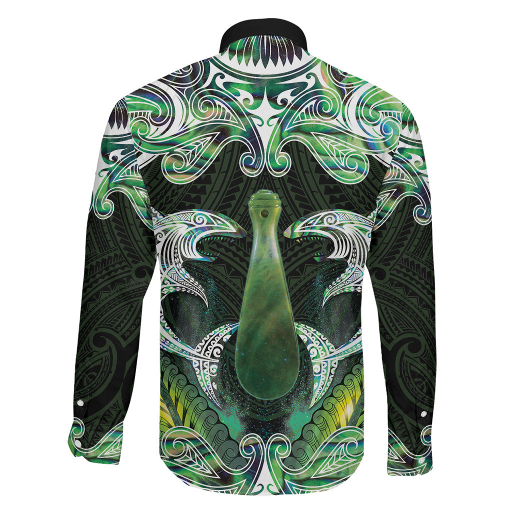 New Zealand Mere Pounamu Weapon Family Matching Puletasi and Hawaiian Shirt Aotearoa Mango Paua Shell Maori Pattern
