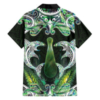 New Zealand Mere Pounamu Weapon Family Matching Summer Maxi Dress and Hawaiian Shirt Aotearoa Mango Paua Shell Maori Pattern