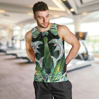 New Zealand Mere Pounamu Weapon Men Tank Top Aotearoa Mango Paua Shell Maori Pattern