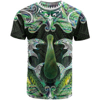 New Zealand Mere Pounamu Weapon T Shirt Aotearoa Mango Paua Shell Maori Pattern