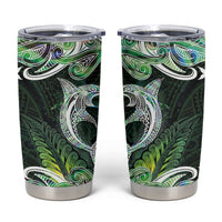 New Zealand Mere Pounamu Weapon Tumbler Cup Aotearoa Mango Paua Shell Maori Pattern