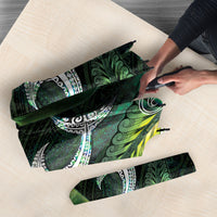 New Zealand Mere Pounamu Weapon Umbrella Aotearoa Mango Paua Shell Maori Pattern