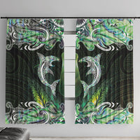 New Zealand Mere Pounamu Weapon Window Curtain Aotearoa Mango Paua Shell Maori Pattern