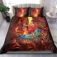 New Zealand Kea Bird Matariki Personalised Bedding Set Silver Fern Maori Pattern