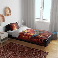 New Zealand Kea Bird Matariki Personalised Bedding Set Silver Fern Maori Pattern