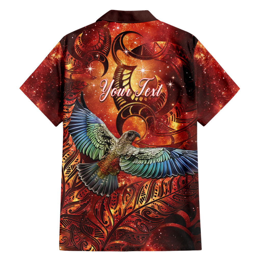 New Zealand Kea Bird Matariki Personalised Family Matching Off The Shoulder Long Sleeve Dress and Hawaiian Shirt Silver Fern Maori Pattern