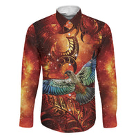 New Zealand Kea Bird Matariki Personalised Family Matching Off The Shoulder Long Sleeve Dress and Hawaiian Shirt Silver Fern Maori Pattern