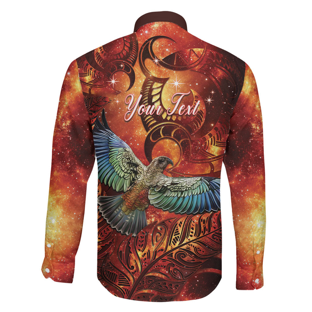 New Zealand Kea Bird Matariki Personalised Family Matching Off The Shoulder Long Sleeve Dress and Hawaiian Shirt Silver Fern Maori Pattern