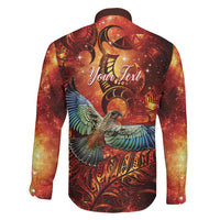 New Zealand Kea Bird Matariki Personalised Family Matching Off The Shoulder Long Sleeve Dress and Hawaiian Shirt Silver Fern Maori Pattern