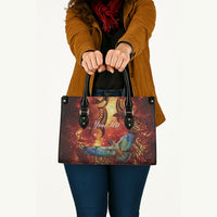 New Zealand Kea Bird Matariki Personalised Leather Bag Silver Fern Maori Pattern