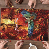 New Zealand Kea Bird Matariki Personalised Puzzle Silver Fern Maori Pattern