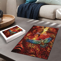 New Zealand Kea Bird Matariki Personalised Puzzle Silver Fern Maori Pattern