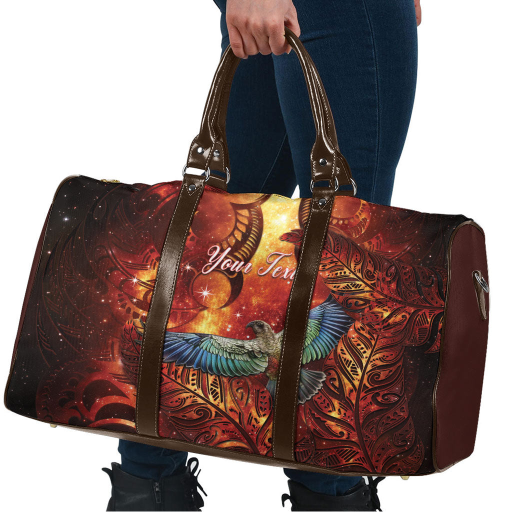 New Zealand Kea Bird Matariki Personalised Travel Bag Silver Fern Maori Pattern LT22 - Polynesian Pride