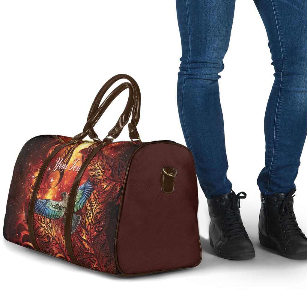 New Zealand Kea Bird Matariki Personalised Travel Bag Silver Fern Maori Pattern LT22 - Polynesian Pride