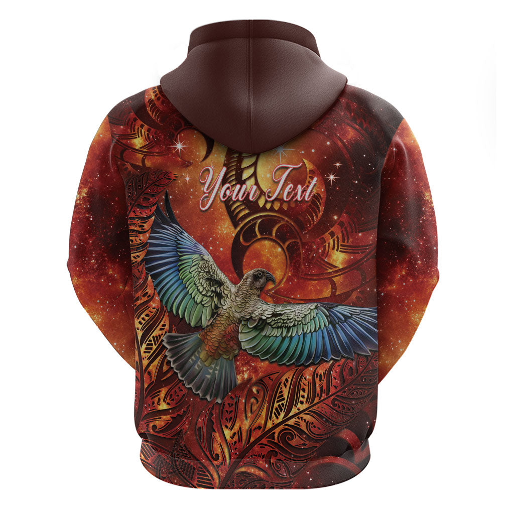 New Zealand Kea Bird Matariki Personalised Zip Hoodie Silver Fern Maori Pattern LT22 - Polynesian Pride