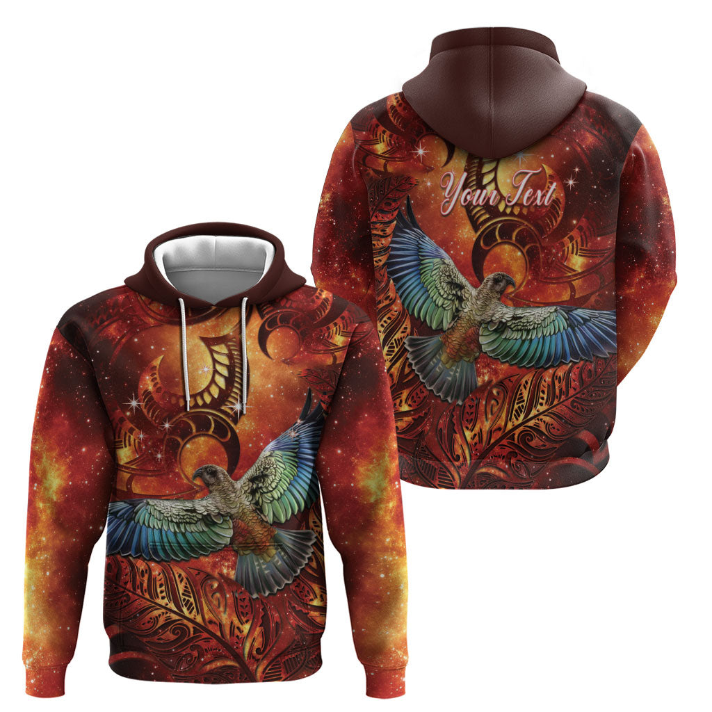 New Zealand Kea Bird Matariki Personalised Zip Hoodie Silver Fern Maori Pattern LT22 - Polynesian Pride