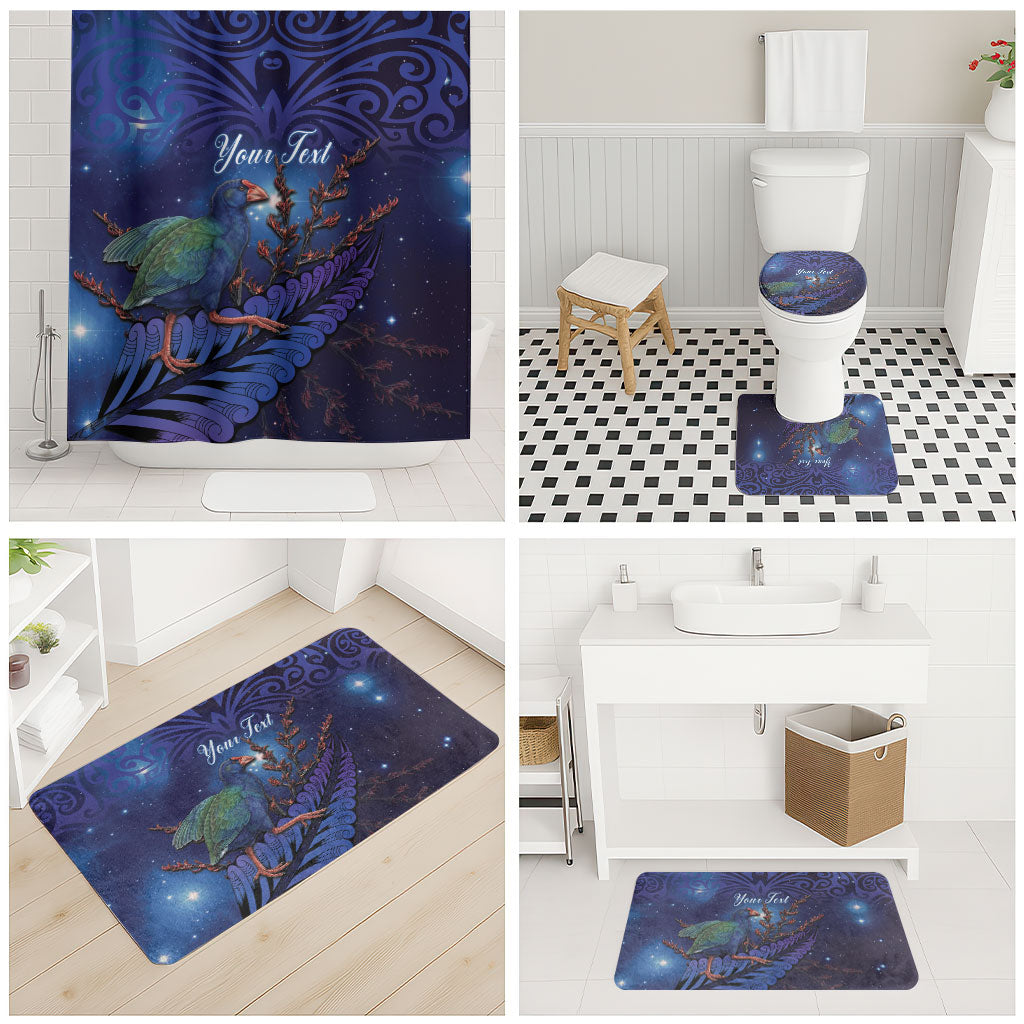 Takahe New Zealand Personalised Bathroom Set Harakeke Silver Fern Maori Pattern