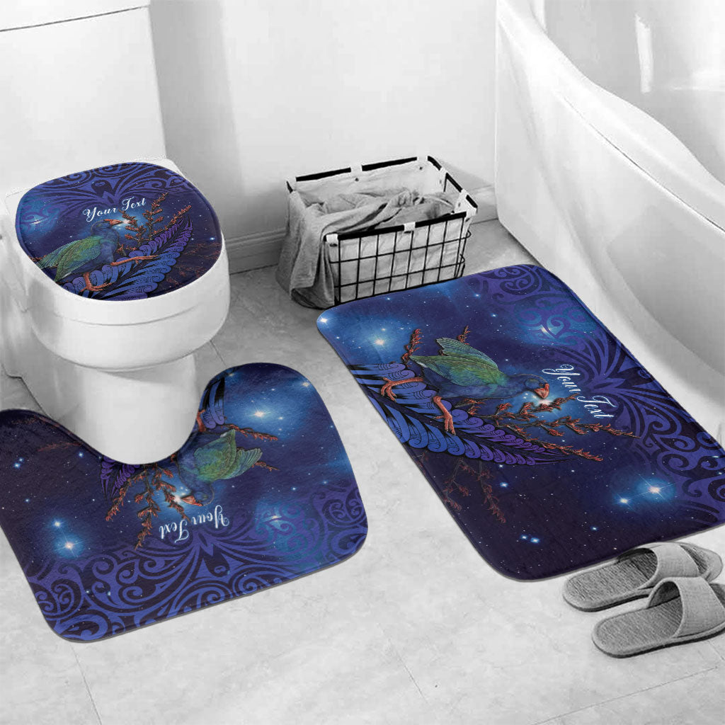 Takahe New Zealand Personalised Bathroom Set Harakeke Silver Fern Maori Pattern