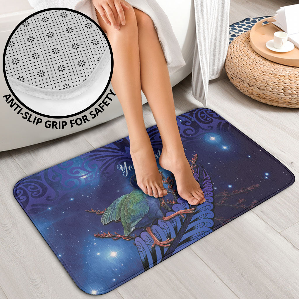 Takahe New Zealand Personalised Bathroom Set Harakeke Silver Fern Maori Pattern