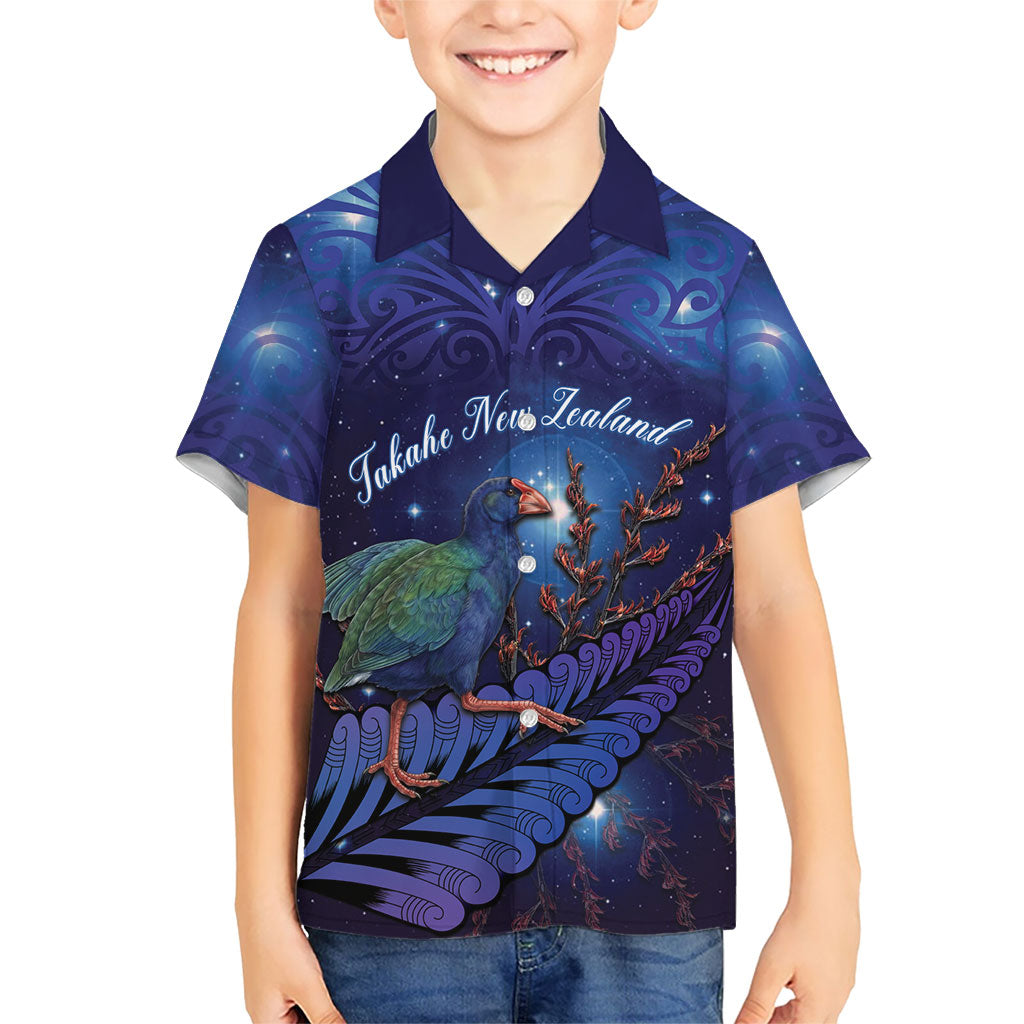 Takahe New Zealand Personalised Family Matching Tank Maxi Dress and Hawaiian Shirt Harakeke Silver Fern Maori Pattern